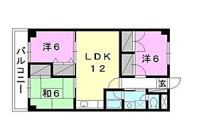 グランジュール 606 号室 ｜ 愛媛県松山市西石井1丁目（賃貸マンション3LDK・6階・65.32㎡） その2