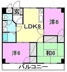 第五さくら荘 3LDKの間取図画像