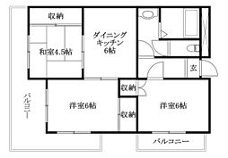 フジモトビル 3DKの間取図画像