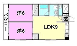 シエナ松山ハイツ 2LDKの間取図画像