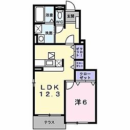 蔵野 1LDKの間取図画像
