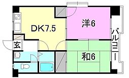 メゾン大塚 2DKの間取図画像