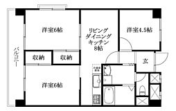道後山本ビル 3LDKの間取図画像
