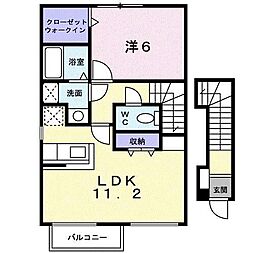 ウイッシュ2 1LDKの間取図画像