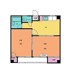 メゾン扶蓉 2DKの間取図画像