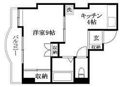 第五正田ビル 1Kの間取図画像