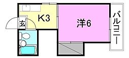 間取図画像 1K