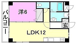 ボンヌ.シャンス 1LDKの間取図画像