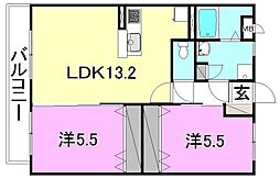 ソレイユ 2LDKの間取図画像