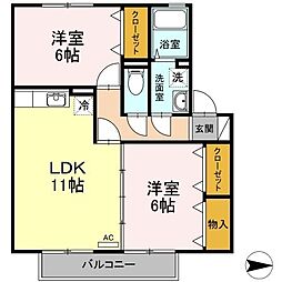 プランドールy 2LDKの間取図画像