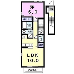 ジェルメ 1LDKの間取図画像
