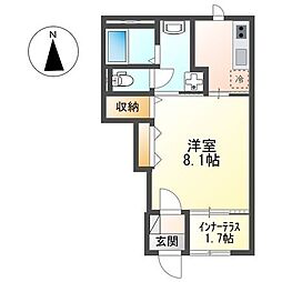 シャイン・ウェスト 1Kの間取図画像