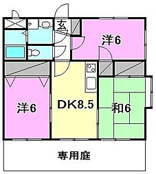 ユーミーＦ2 101 号室 1階3DKの間取り
