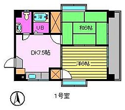 サントハウス3 2DKの間取図画像