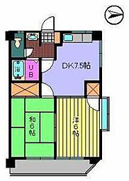 カーサみやび 2DKの間取図画像