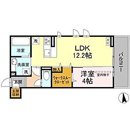 クランツ朝美 1LDKの間取図画像