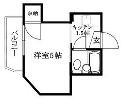 エンドレスホープ清水 1Kの間取図画像