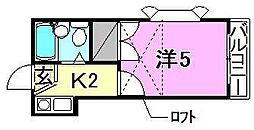 メゾン・ド・エヌワイ 1Kの間取図画像