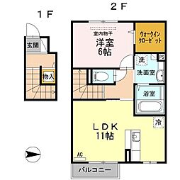 Dルーム愛光町 1LDKの間取図画像