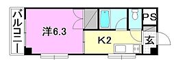 グランピアHOMEN 1Kの間取図画像