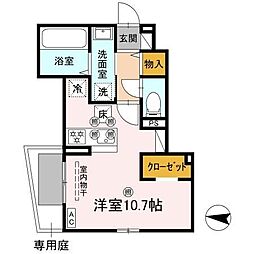 メルベーユトリシア 103 号室 1階ワンルームの間取り