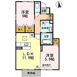 つばきレジデンス 2LDKの間取図画像