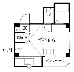メゾン中一万 ワンルームの間取図画像