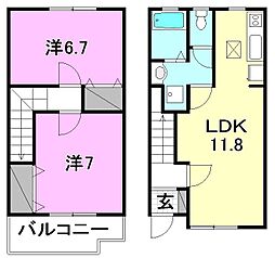 アベニール-F5 2LDKの間取図画像