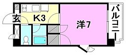 グレースフルハイツ 1Kの間取図画像