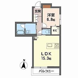 シャーメゾン小栗 1LDKの間取図画像