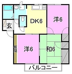ガーデンハイツE 3DKの間取図画像