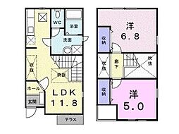 ル・トワ・ヴェールA 2LDKの間取図画像
