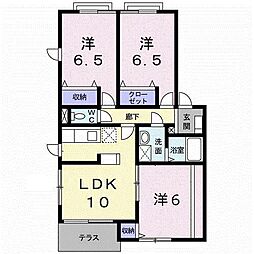 リバーサイド,藤 3LDKの間取図画像