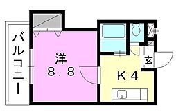 ファミールハイツ 1Kの間取図画像