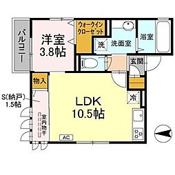 ドルチェヴィータ2 1SLDKの間取図画像