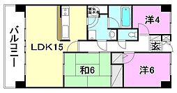 グラシアス道後 3LDKの間取図画像