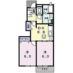 アルモニー・K 2DKの間取図画像