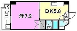 ラッスルスクエア松山市駅 1DKの間取図画像