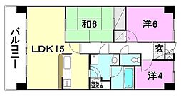 グラシアス道後 3LDKの間取図画像