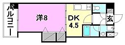 ペルルブラン高砂 1DKの間取図画像