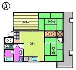 清香マンション 3DKの間取図画像