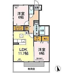 ホワイトウィット 2LDKの間取図画像