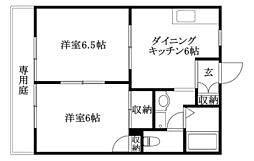 フレグランス西垣生A 2DKの間取図画像