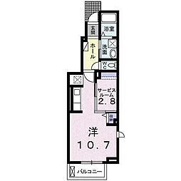 ヒナタサク ワンルームの間取図画像