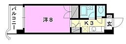 オクタワーズ松山道後 1Kの間取図画像