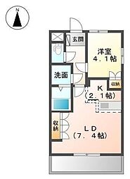 ベイサイドエスポワール 1LDKの間取図画像
