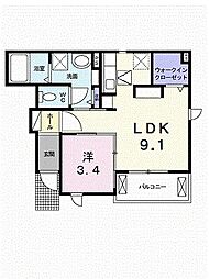 ベネディーレ3 1LDKの間取図画像
