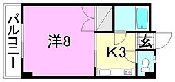 ぷれいす。友 1Kの間取図画像