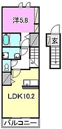 コンフォーティアKOUME3 1LDKの間取図画像