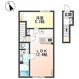 アジュール 1LDKの間取図画像